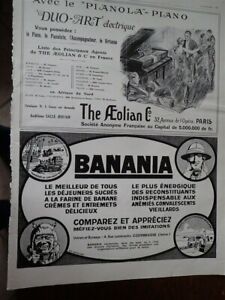 BANANIA + AEOLIAN + GRAMOPHONE + EVERSHARP publicité papier ILLUSTRATION 1928
