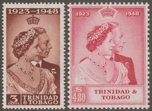 EDSROOM-19445 Trinidad & Tobago 64-65 MNH 1948 Complete Silver Wedding CV$32.75 - Picture 1 of 2