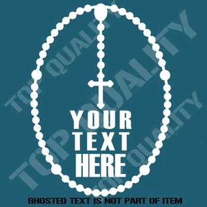 ROSARY CUSTOM TEXT SPIRITUAL DECAL STICKER RELIGIOUS CAR TRUCK SUV 4X4 SEDAN - Bild 1 von 2