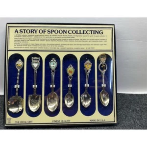 Vintage Collectible Souvenir Spoons Set - Story of Spoon Collecting - Picture 1 of 8