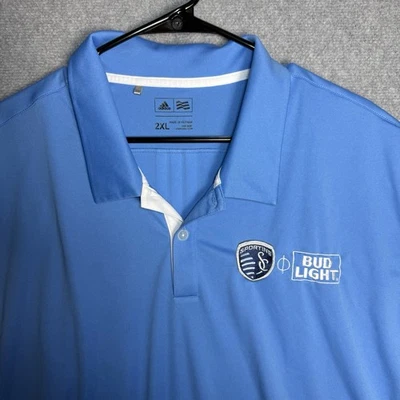 Polo de golf deportivo Kansas City Bud Light Adidas para hombre talla 2XL azul claro Foto 1 de 4