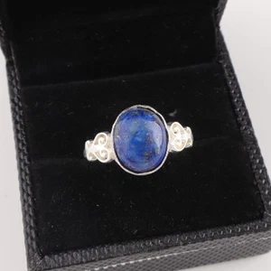 Lapis Lazuli Gemstone 925 Sterling Silver Ring Handmade Jewelry Ring For Gift - Picture 1 of 3
