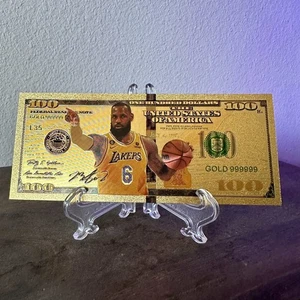Billete coleccionable Lebron chapado en lámina de oro de 24k - Imagen 1 de 3