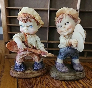 Platillos de guitarra 2-Giuseppe Armani Gulliver's World Boys tocando cuchara Capodimonte - Imagen 1 de 24