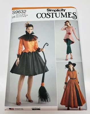 Simplicity Costumes S9632 Sewing Pattern Halloween Cosplay UNCUT Retro Witch U5 - Image 1 of 2