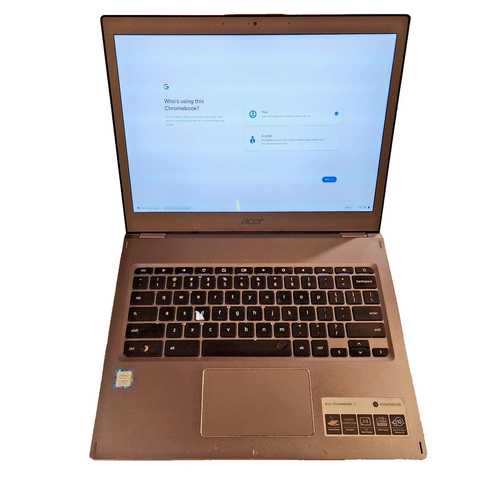Acer Chromebook 13 CB713 13.3" Intel Core i3-8130U 8GB RAM 32GB SSD Backlit - Image 1 of 4