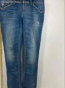 Mek Usa Dnm Mens Blue Distressed Coin Pocket Denim Skinny Jeans Size 32X34 - Picture 1 of 7