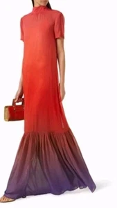 Neu mit Etikett STAUD Calluna Maxikleid Kleid hochgeschlossen hinten zum Binden Organza ombriert Gr. M $ 495 - Bild 1 von 5