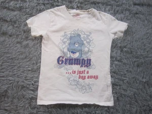 Care Bears Grumpy Bear Shirt Youth Medium 7/8 White Graphic Tee Glitter Slogan - Picture 1 of 9