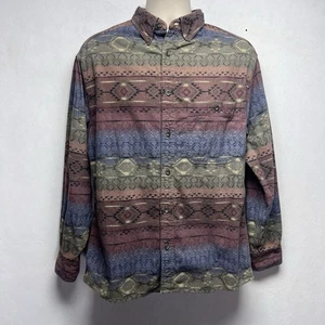 Cabela’s Vintage Aztec Chamois Men's M Button Down 100%Cotton Shirt Southwestern - Picture 1 of 8