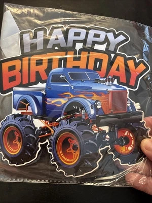 Monster Trucks Birthday Party Decorations Banner, Cake Topper, Balloons Plates - Image 1 of 4