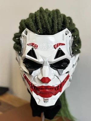 Joker Full Face Masks Resin Cosplay Props w/Dreadlocks Punk Style Accessories - Image 1 of 4