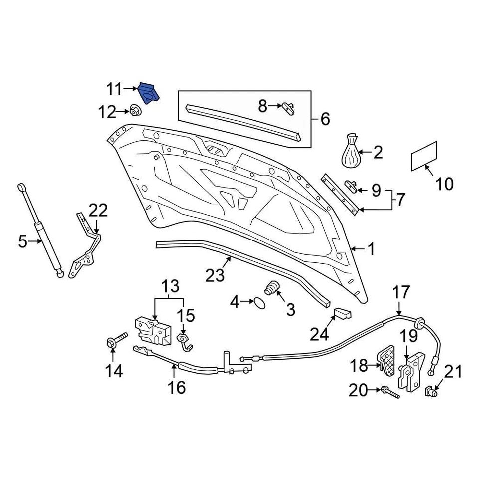 For Volkswagen Tiguan 2018-2025 Volkswagen 5NA823186D Front Hood Safety Catch Foto 1 de 1