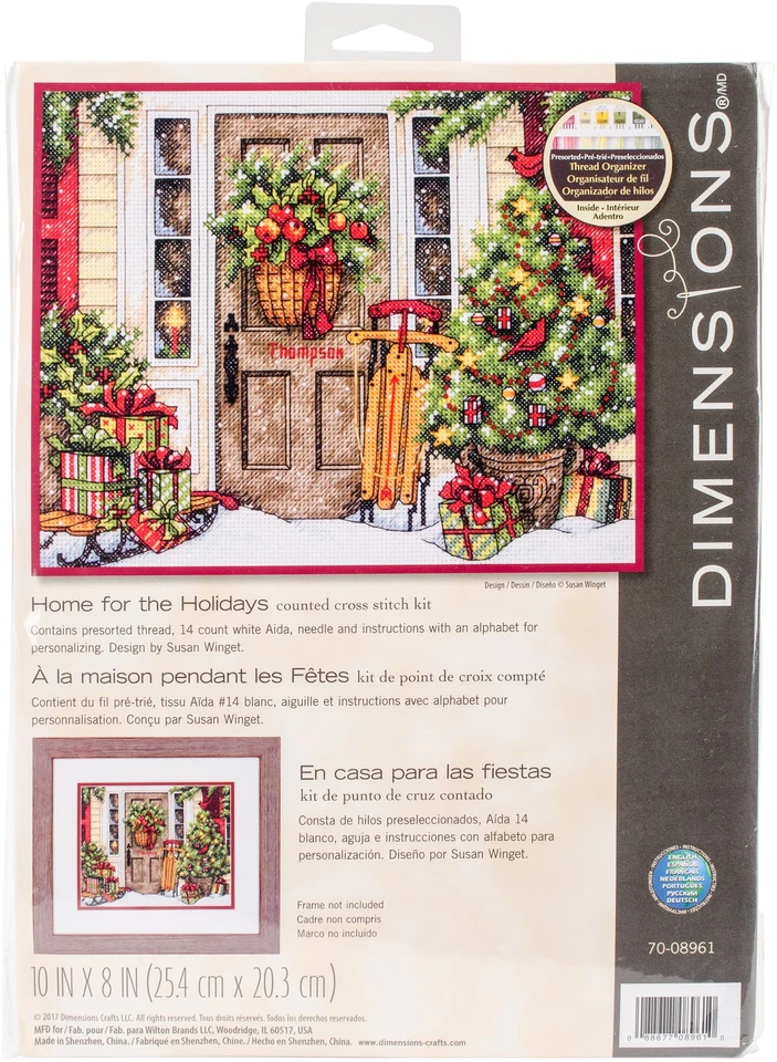 Dimensions 08961 Home for The Holidays Cross Stitch Kit 10 X 8