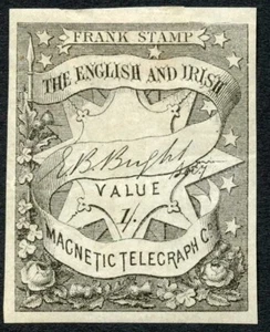 Private Telegraph FRANK STAMP 1/- PROOF (no control number) - Picture 1 of 1