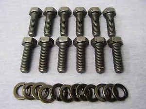 Ford Essex V6 High Tensile Self-Colour BLACK HEX Head Exhaust Manifold Bolt Kit - Picture 1 of 4