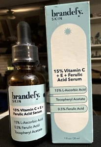Brandefy Vitamin C E Ferulic Acid Serum Skin Face Anti Aging Wrinkles Dark Spots - Picture 1 of 9