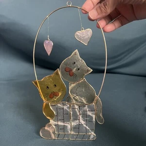 Cat Capiz Shell Window Suncatcher Decoration - Picture 1 of 5