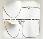 Vintage 1960s White Gold Plate New Old Stock Choker Necklace 16” 2mm