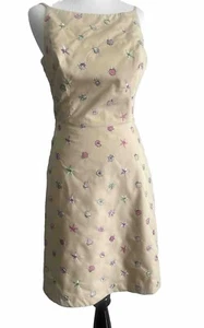 Tocca Vintage Sheath Dress Sleeveless Embroidery seashells beige NWOT - Picture 1 of 15