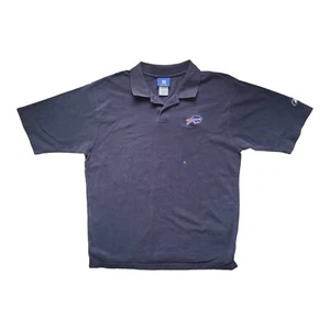 VINTAGE Reebok Buffalo Bills NFL Men's Short Sleeve Blue Polo Shirt Size Large - Picture 1 of 6