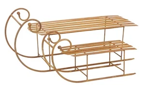 Deko Schlitten aus Metall 2er Set Weihnachten Rost Braun Dekoschlitten 490112 - Bild 1 von 1