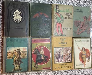 G.A. Henty Collection Set (Lot of 8) WORN Vintage. Antique Books. Decoration VTG - Picture 1 of 7