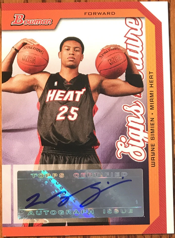 2005-06 Bowman Signs Of The Future Wayne Simien #SOF-WS Miami Heat - Image 1 of 2