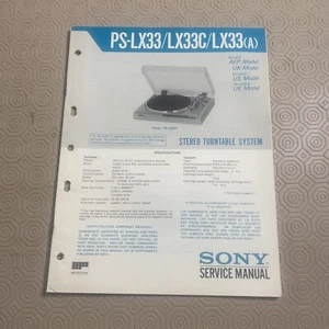 Original Service Manual Sony PS-LX33 / LX33C / LX33 (A) Stereo Turntable System - Picture 1 of 9