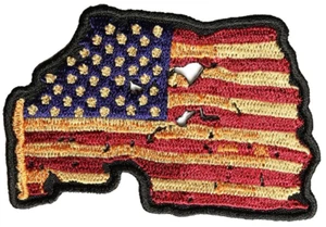 VINTAGE DISTRESSED AMERICAN FLAG PATCH - Color - Veteran Owned Business. - Picture 1 of 2