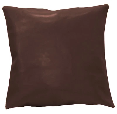 pe242a Root Beer Brown Faux Leather Classic Pattern Cushion Cover/Pillow Case - Image 1 of 4