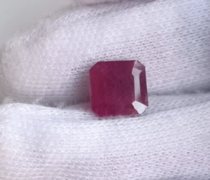 3 Ct Natural Mozambique Blood Red Ruby Octagon Certified Stunning Gemstone - Picture 1 of 7