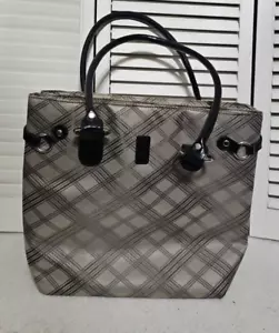 KoKo brown/beige/silver 2 handles insulated lunch bag purse preowned - Picture 1 of 5