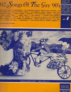 Cancionero de piano de 102 Songs of the Gay 90's Remick Music #4 1954 - Imagen 1 de 7