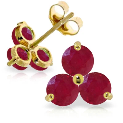 1.5 Carat 14K Solid Gold Love's Many Faces Ruby Earrings - Image 1 of 3