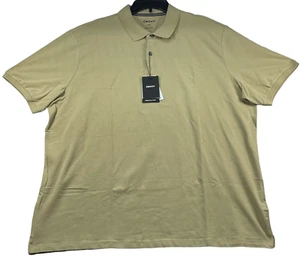 DKNY Polo Shirt Mens size XXL Tan Sand  Performance Quick Dry UPF 15  - Picture 1 of 7