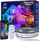 60Ft Outdoor Waterproof Led Strip Lights,Music Sync Rgb Ip65 Led Lights With App