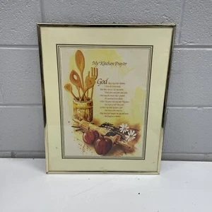 ORIGINAL FRAME FRAMED Decorative Home Piece My Kitchen Prayer Occult God Kitchen - Picture 1 of 4