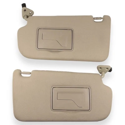 2005-2009 Hyundai Tucson Driver & Passenger Side Sun Visor Pair Set Tan Cloth - Image 1 of 4