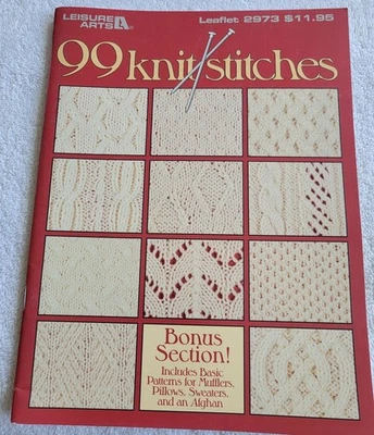 Leisure Arts 99 Knit Stitches - Leaflet 2973 - Image 1 of 4