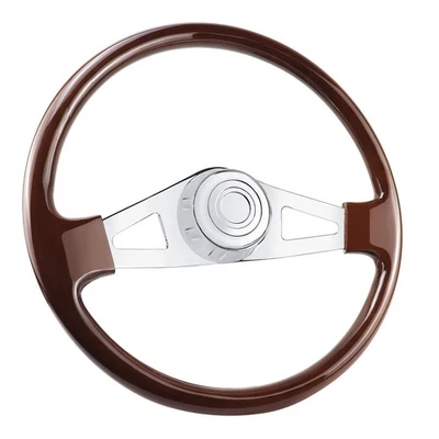 Volante de camión de madera 2 radios para Peterbilt/Vovle/Western Star -18 pulgadas Foto 1 de 4