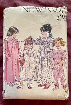 New Vintage New Look Kids PJs Night Dress Dressing Gown Sewing Pattern 6505 - Image 1 of 2
