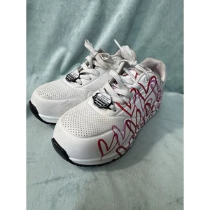 Skechers Work x JGoldcrown Uno SR Comp Toe Sneaker Women's 7 Hearts - Picture 1 of 10