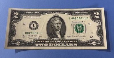 $2 Dollar bill 2017A Birthday note - Image 1 of 2