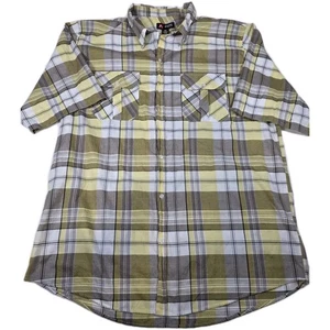A Zone Plaid Short Sleeve Button Up 5XL - Picture 1 of 6