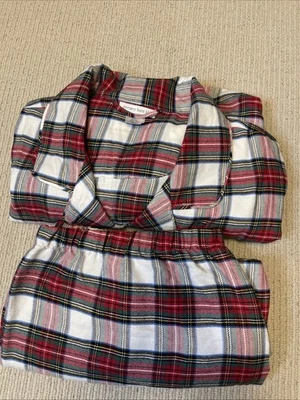 Juego de pijama Pottery Barn para niños talla adulto XL franela a cuadros vacaciones Foto 1 de 4