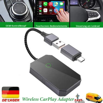 💖Wireless Carplay Adapter USB Dongle Box Für Apple CarPlay Fast Connected 2025 - Bild 1 von 4