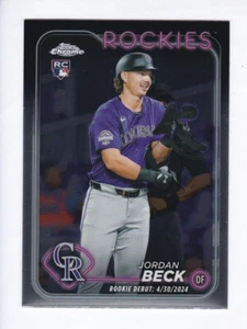 2024 Topps Chrome Update #USC133 JORDAN BECK RC RD Colorado Rockies ROOKIE DEBUT - Picture 1 of 2