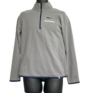 Seattle Seahawks Sweatshirt Women Size L Gray 1/4 Zip Pullover