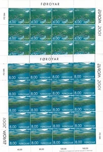 Faroe Islands 2001 Yvert 398/99 Mini sheet Europe CEPT water MNH VF - Picture 1 of 1